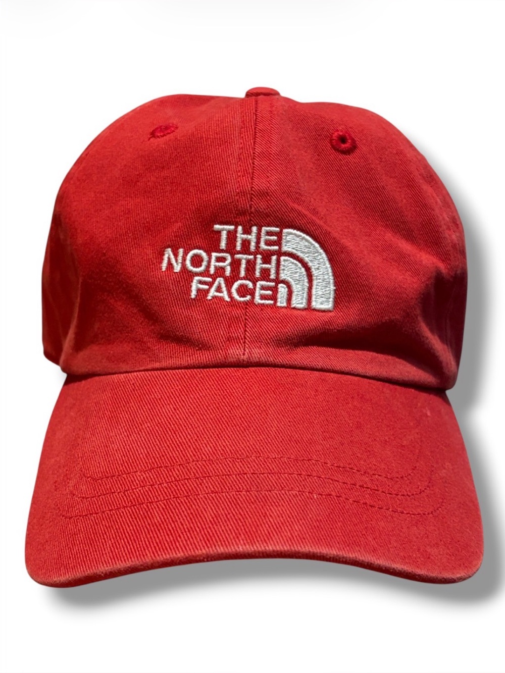 The North Face Red Baseball Hat Adjustable Adult Dad Cap Embroidered Logo